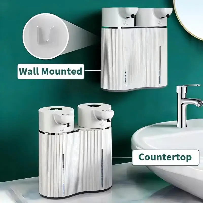 Double-Head Automatic Soap Dispenser – Touchless Foam & Liquid Smart Dispenser 800ml