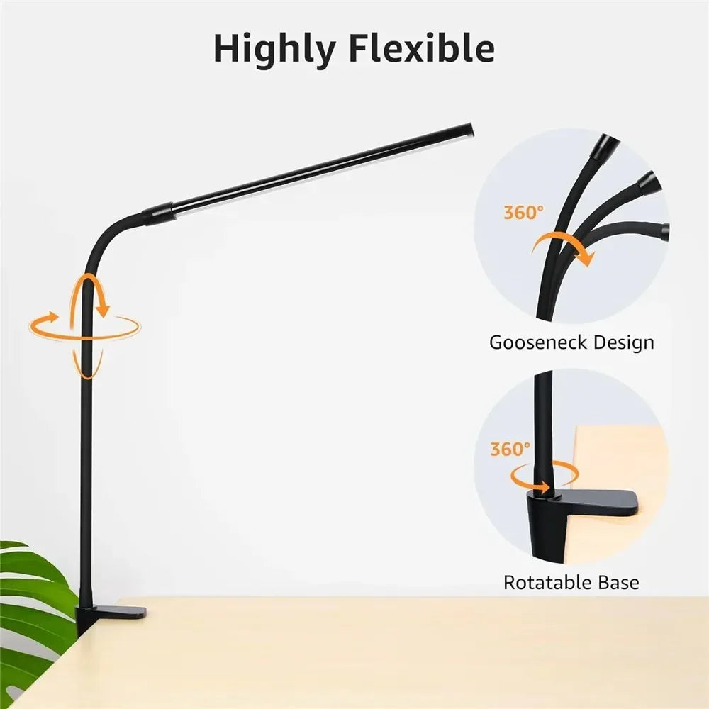 ALTCHIHYQ Double-Head LED Desk Lamp | 80cm Wide, Remote Control, 5-Level Dimming