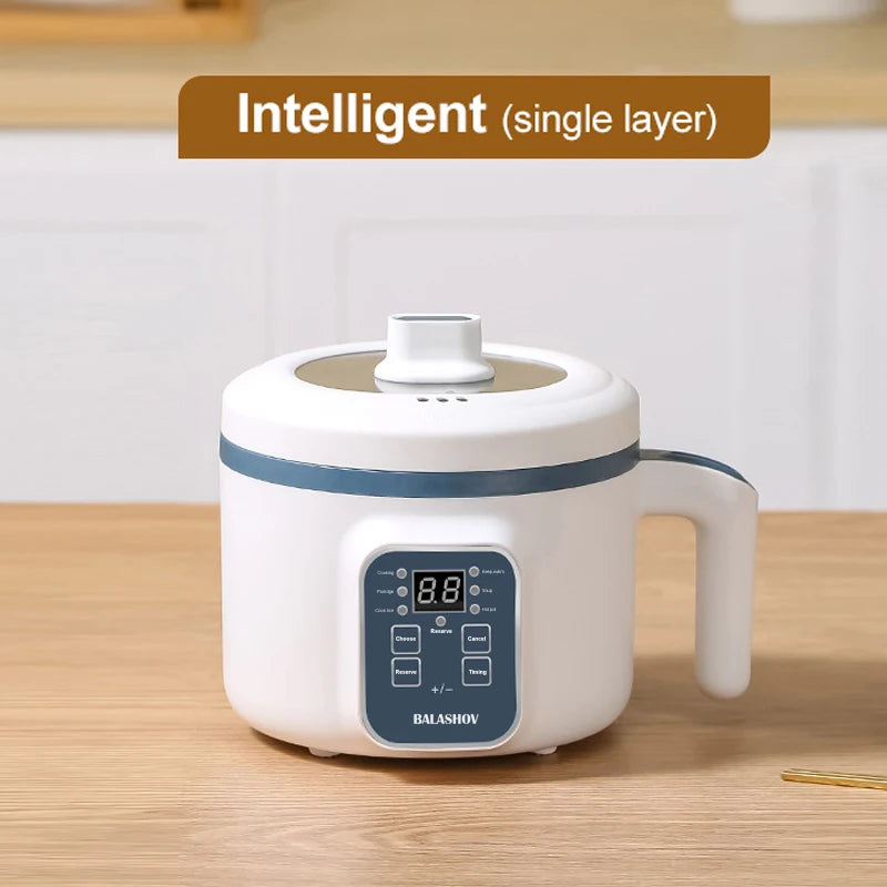 BALASHOV Compact Electric Rice Cooker 1.7L – Non-Stick Inner Pot, Steaming Basket Included