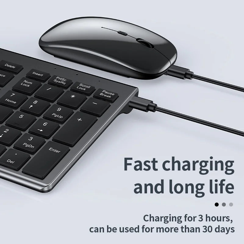 Ergonomic Keyboard & Mouse Combo – Dual Connectivity, Multimedia Keys