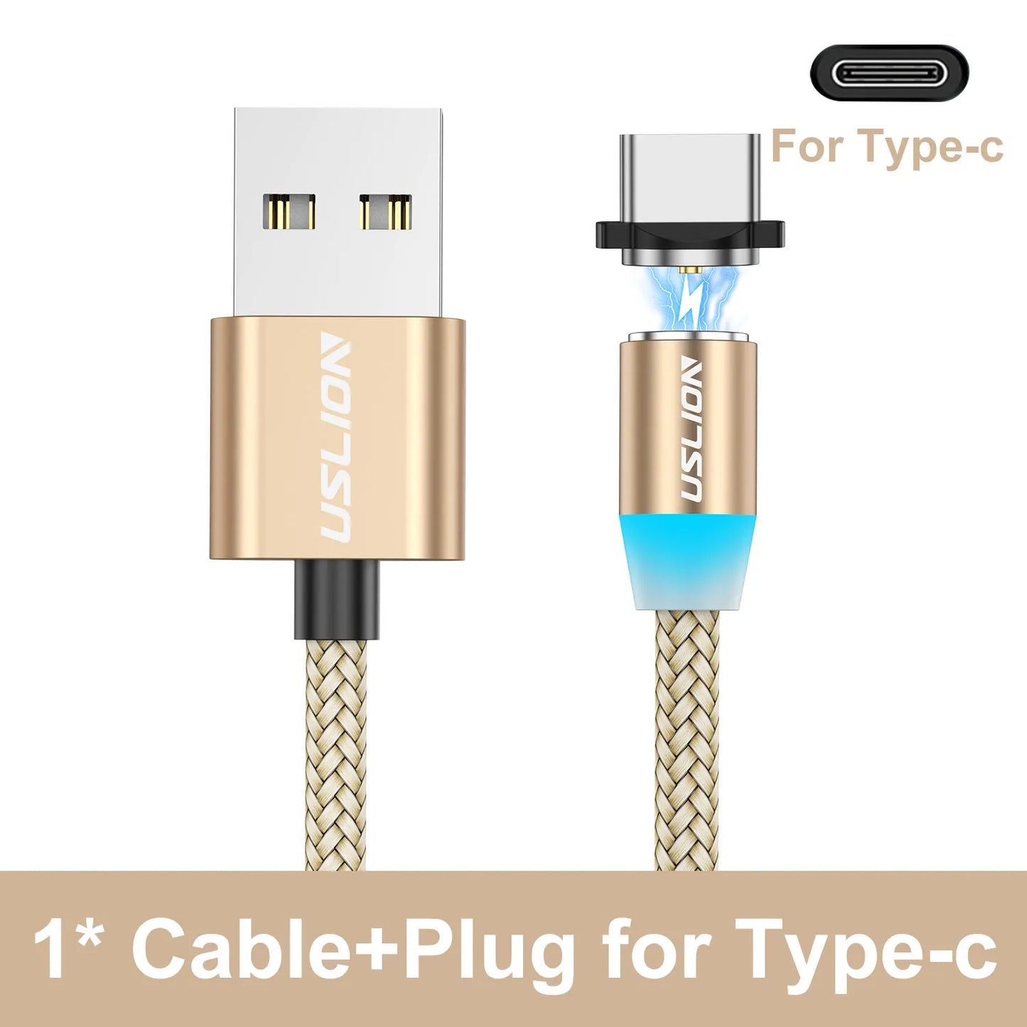 Magnetic Charging Cable 360 Degree – USB-A to Type-C / Lightning / Micro USB (2.4A)