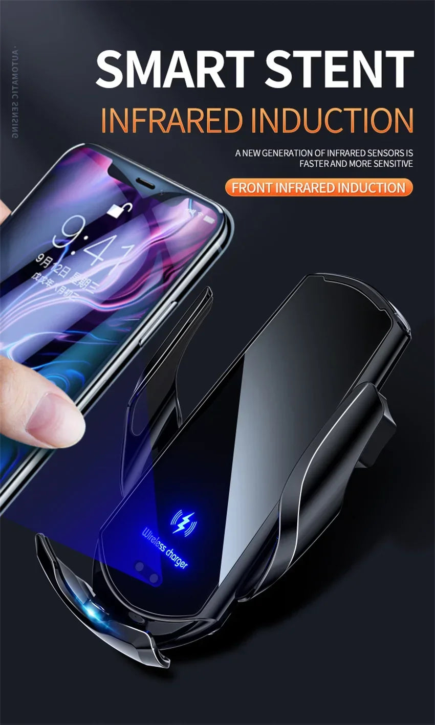 VIKEFON Qi 100W Wireless Car Fast Charger with Cooling Fan & One-Hand Operation