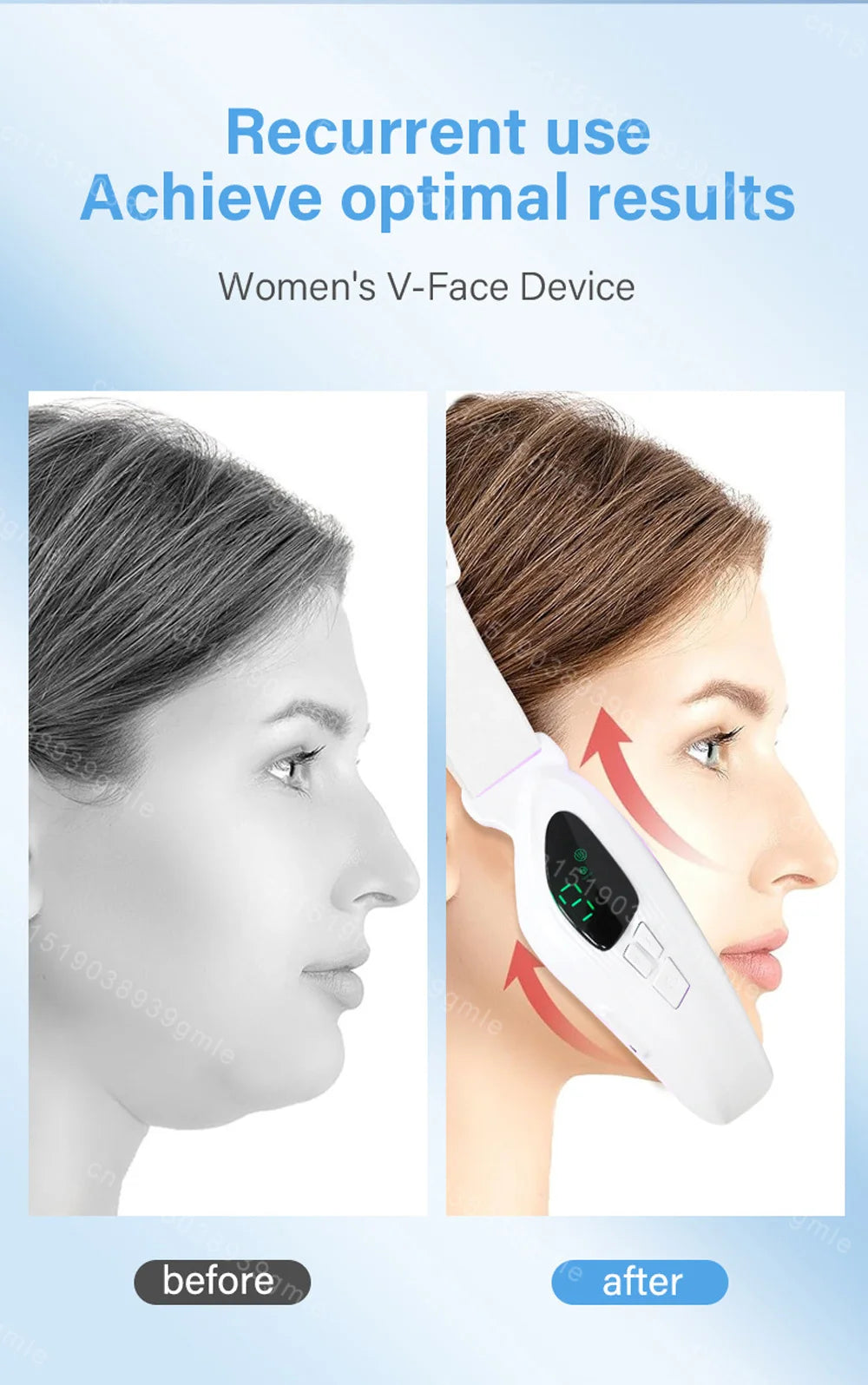 Voguish Facial Slimming Massager – EMS Microcurrent V-Line Lifting Tool
