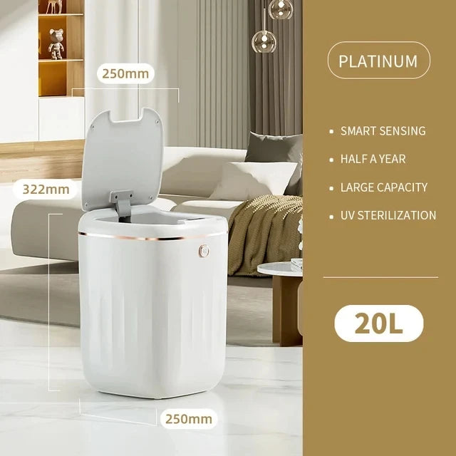 12L/14L/16L/20L/24L Touchless Smart Trash Can – Waterproof Sensor Waste Bin for Home Recycling