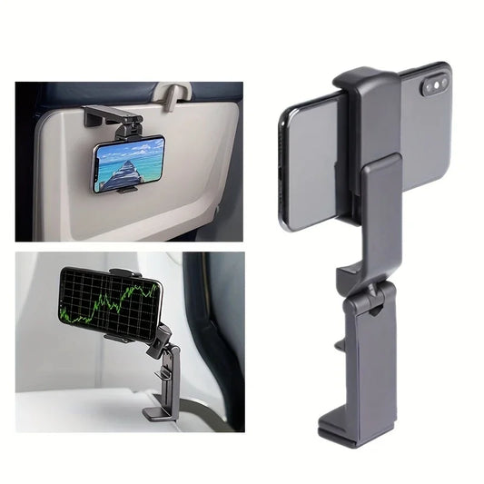 Foldable Phone Holder Clip – Adjustable Lazy Bracket for Desk, Flight & Travel
