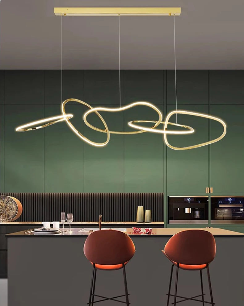 MZXFA Smart LED Pendant Light JLD0190 | Remote Dimmable, Modern Stainless Steel