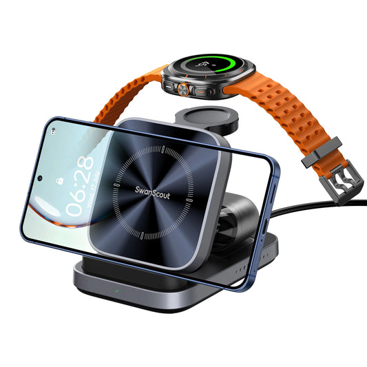 3-in-1 Wireless Charging Station 15W for Samsung Galaxy, Watch & Buds