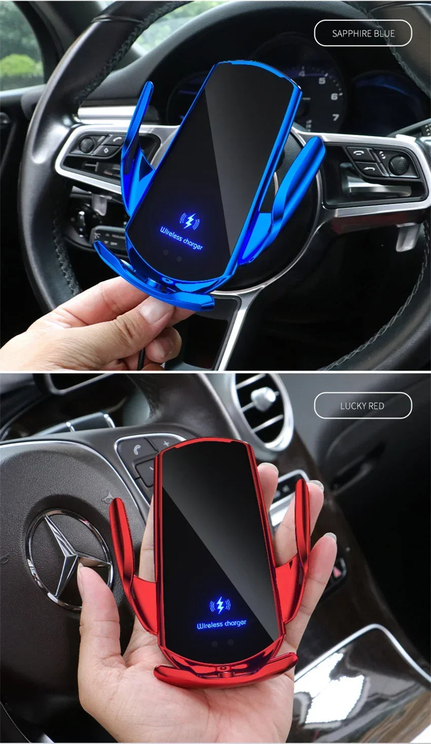 VIKEFON Qi 100W Wireless Car Fast Charger with Cooling Fan & One-Hand Operation