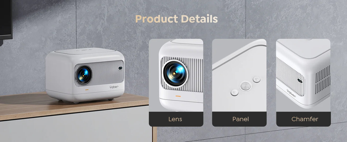 WiFi Bluetooth Projector – Auto Focus, Zoom, Outdoor Home Theater