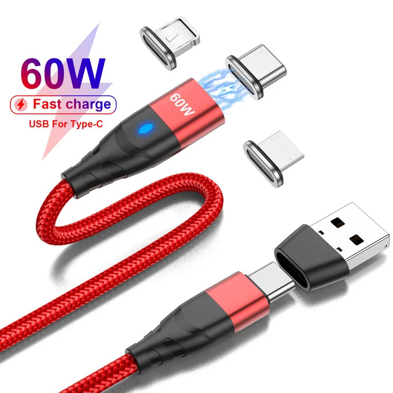 Nylon Braided 6-in-1 Charging Cable – QC3.0 Fast Charge & Data Sync (3A)