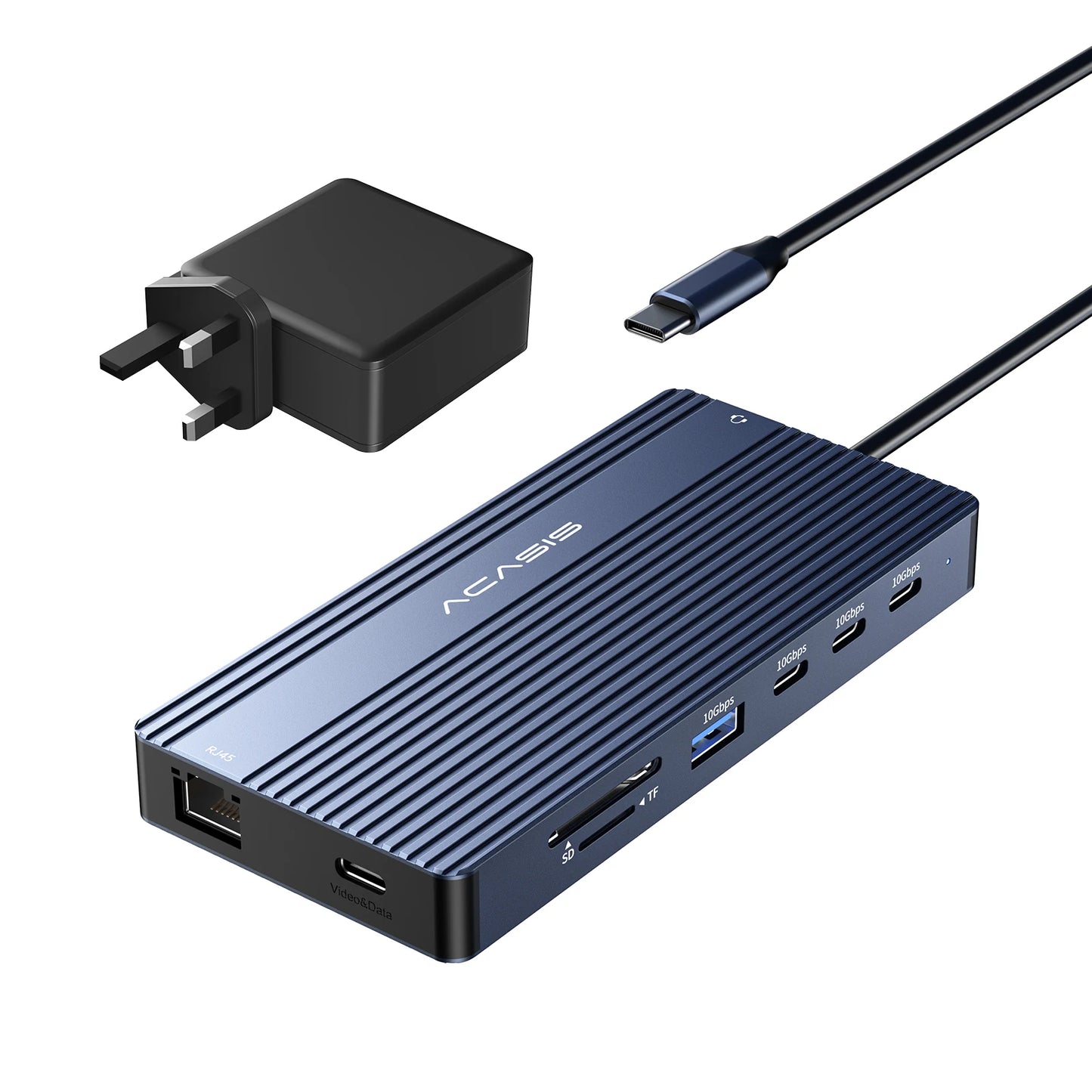 DS-0203 14-in-1 USB-C Docking Station – Triple Display HDMI Hub with 100W PD & Ethernet