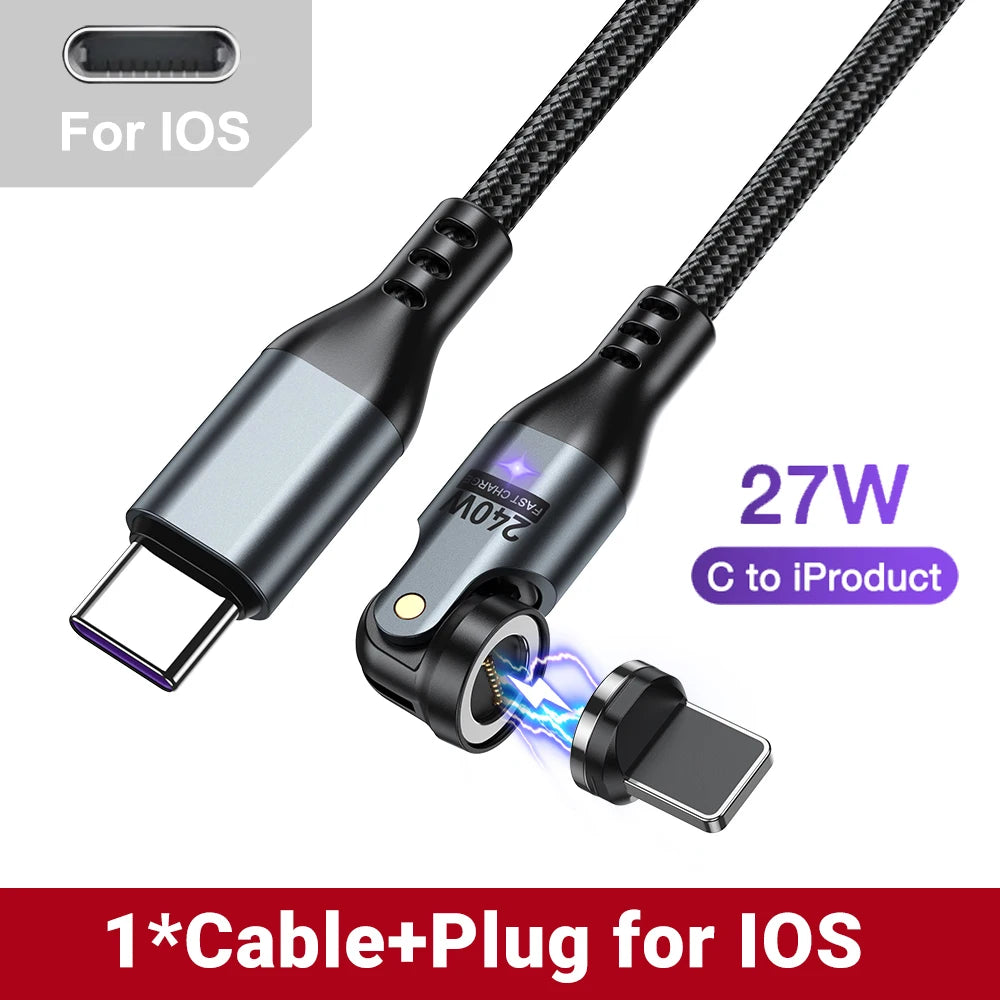 240W PD Magnetic Charging Cable – 48V 5A USB-C for Laptops, Phones & Tablets