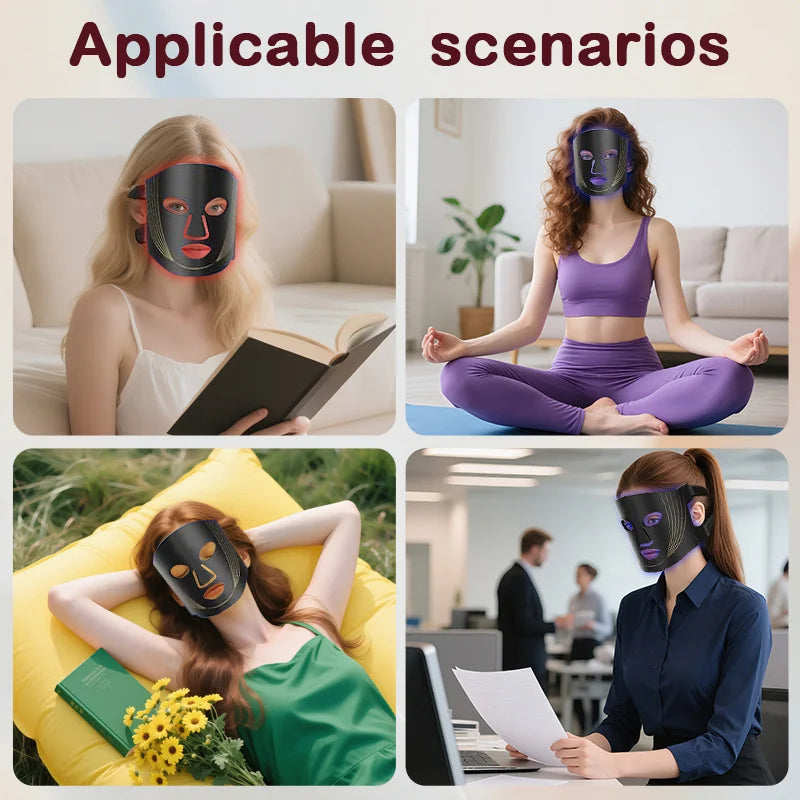 Yuwell Professional LED Silicone Face Mask – Wireless 7-Color Light Therapy