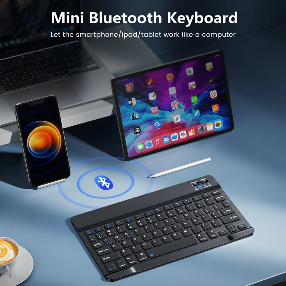 Bluetooth Keyboard with Wireless Mouse – Rechargeable, Home Office Ready
