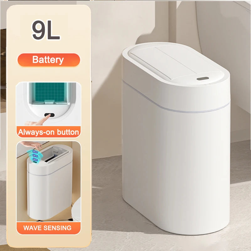 7L/9L Smart Trash Can with Lid – Motion Sensor Touchless Garbage Bin
