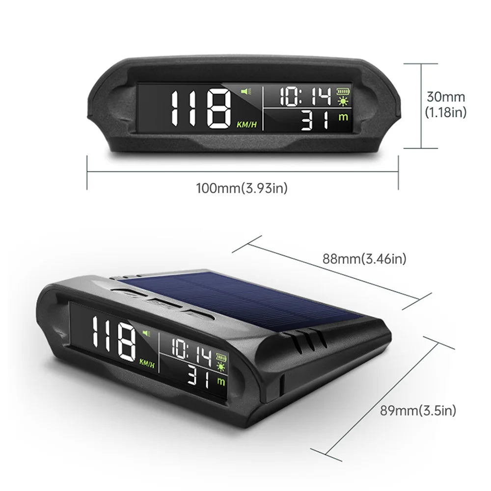 MAIMEIMI Solar GPS Car Head-Up Display – Universal Digital Speedometer HUD with Overspeed & Fatigue Alertsr