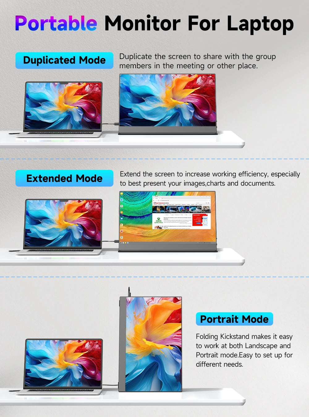 UPERFECT 13.3 Inch 4K OLED Portable Monitor with Speakers & USB-C / HDMI