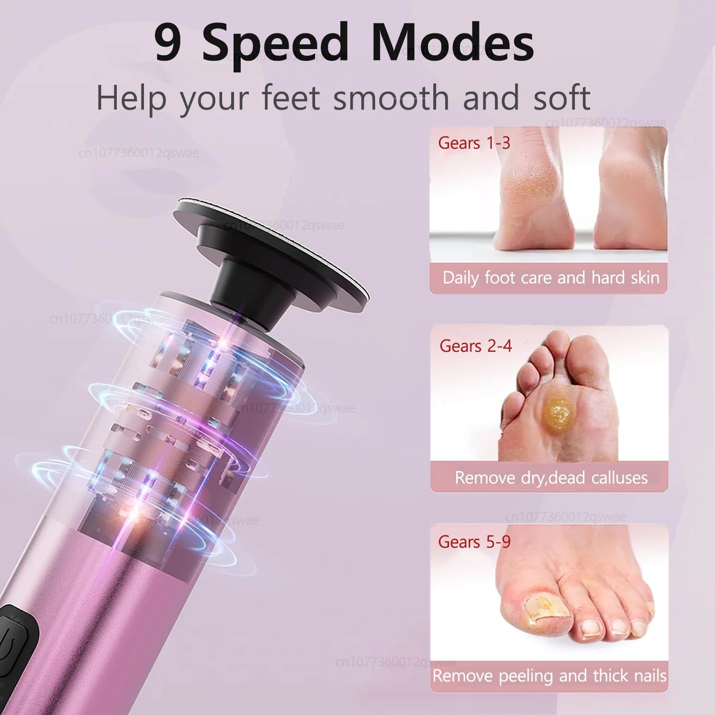 XMSJ 2-in-1 Electric Foot Callus Remover – Rechargeable Foot File & Nail Grinder with 9 Speeds