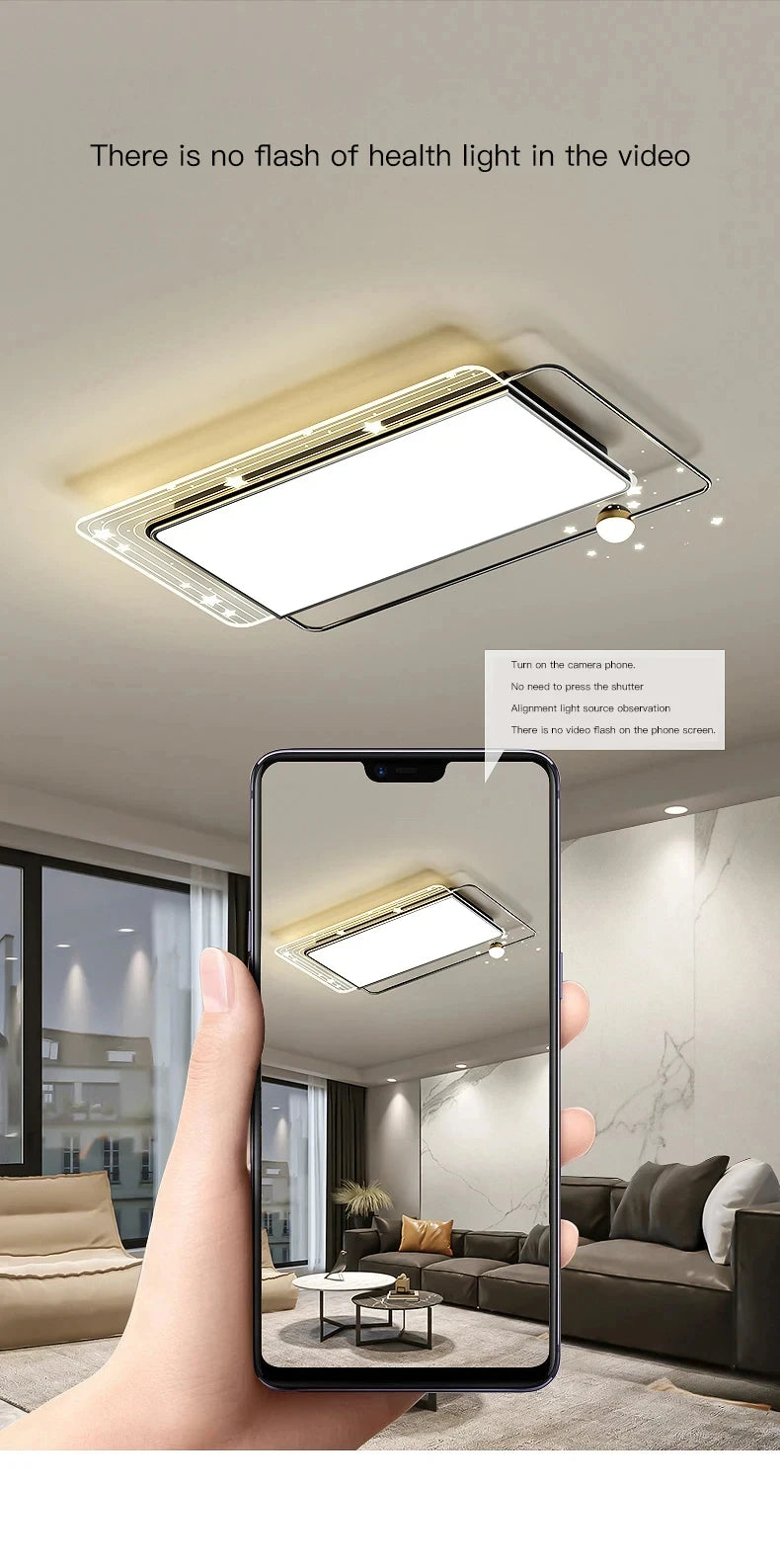 AuroraRealm Modern Ceiling Light with Remote | Gold LED Ceiling Lamp, 90–260V