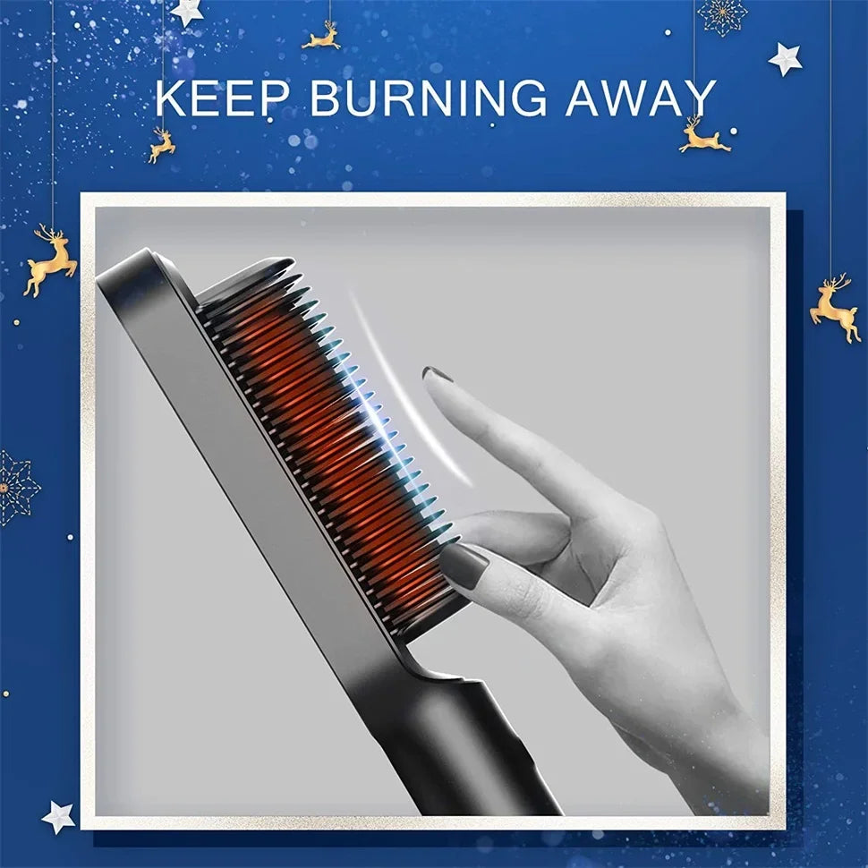 Thermostatic Hair Straightener Comb – 3-Minute Fast Styling Ionic Hot Brush