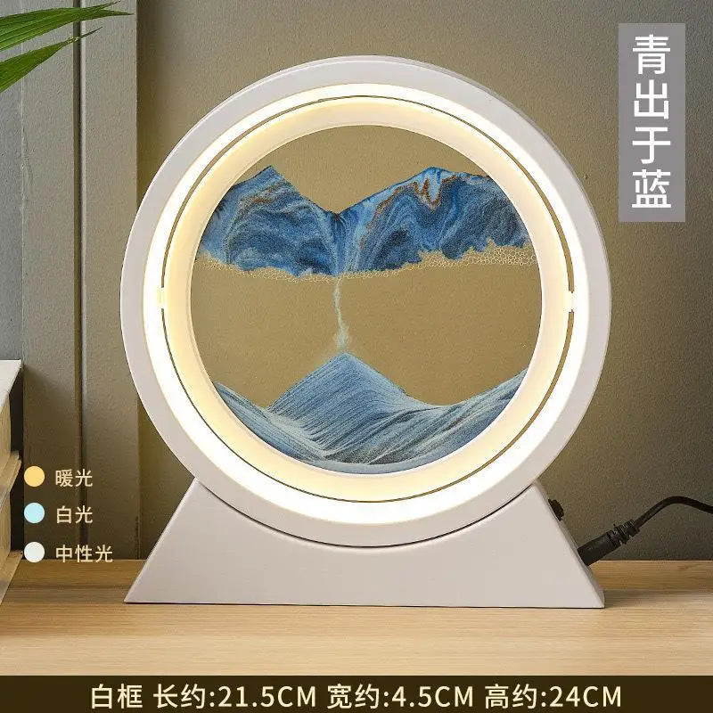 Rotating Quicksand Art Lamp | 360° Moving Sand Glass Atmosphere Light