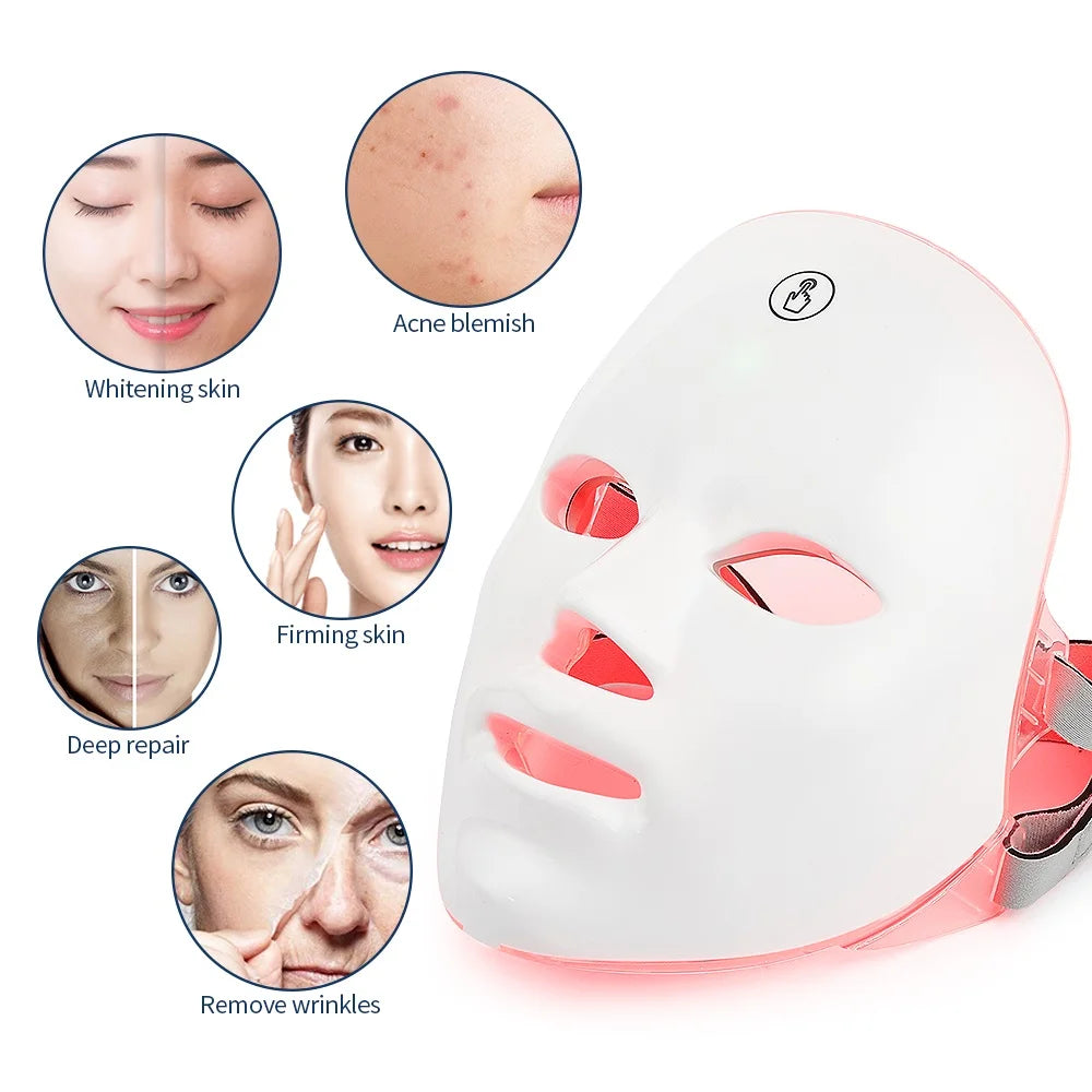 Foreverlily Rechargeable LED Facial Mask – 7-Color Skin Rejuvenation Device