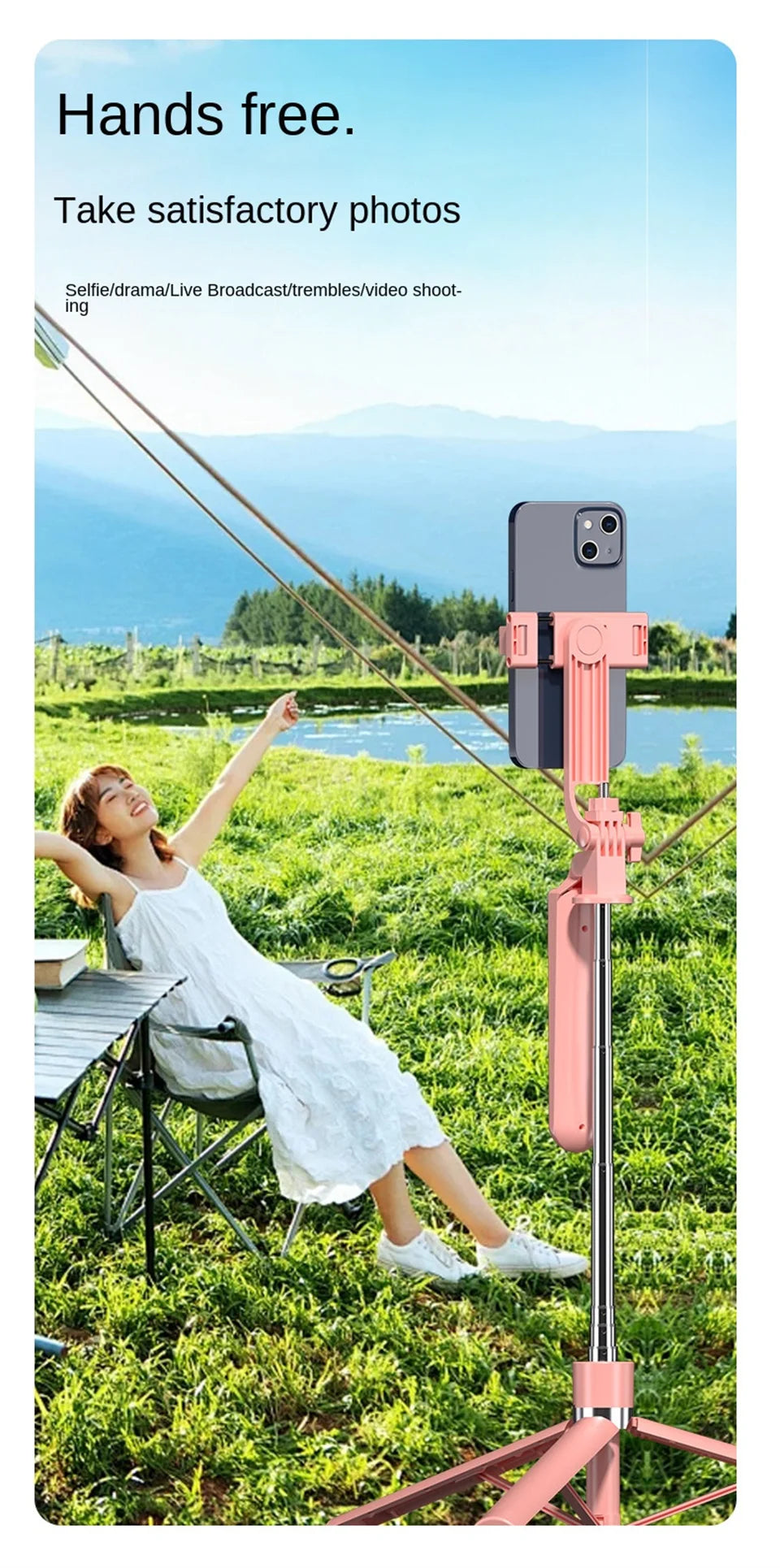 Bluetooth Selfie Stick Tripod 170cm – Lightweight Travel Stand for Phones & Cameras