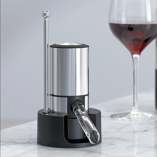 Jisite Electric Wine Aerator Pourer – Stainless Steel Automatic Wine Decanter Spout with On/Off Control