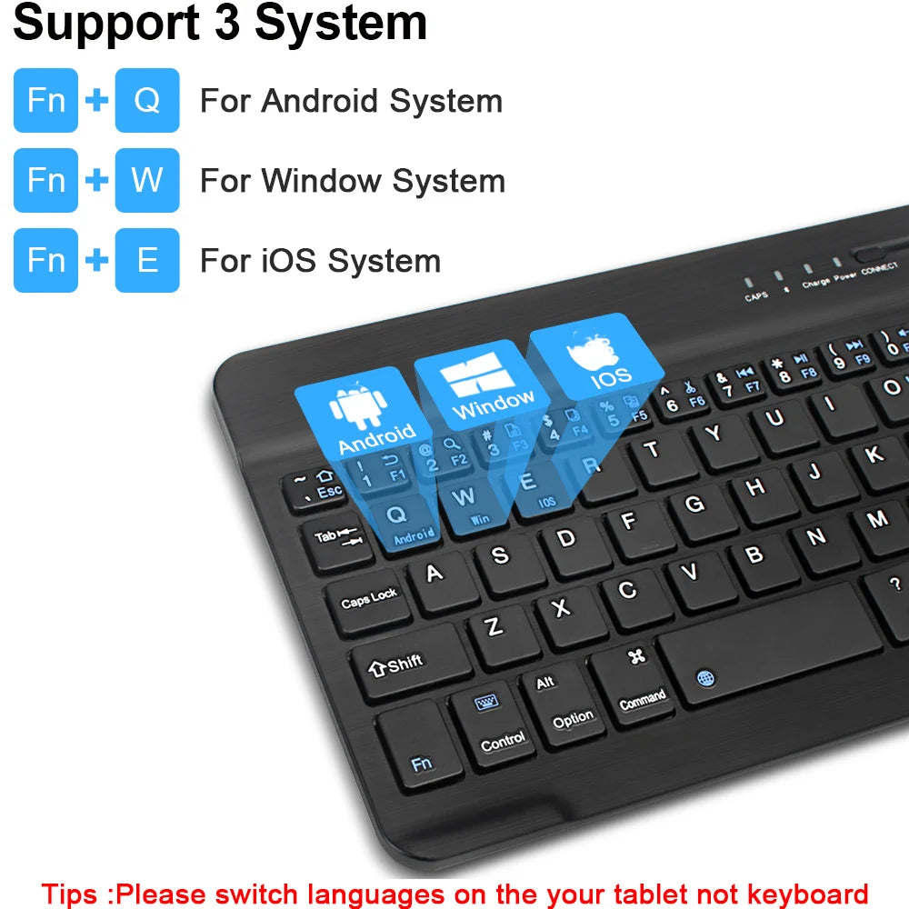 Bluetooth Wireless Mini Keyboard – Rechargeable, Multi-Device, Compact Layout