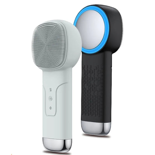 Alwafore Rechargeable Silicone Facial Cleansing Brush with Hot & Cold Compress – IPX6 Waterproof Deep Clean Tool