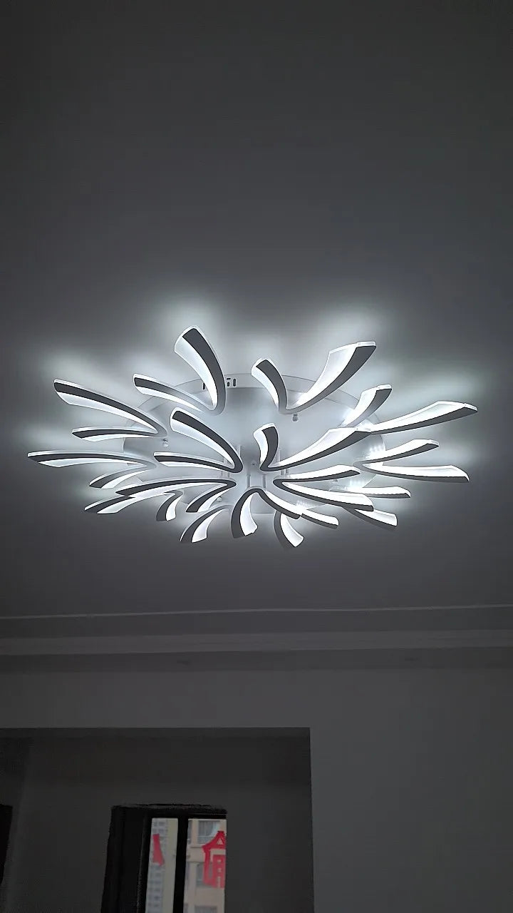 JAYGIY LIGHT Butterfly LED Ceiling Light | Dimmable Remote Control, Modern White