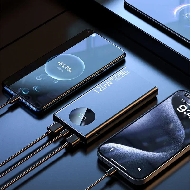 Ultra-Large Capacity Power Bank – Super Fast Charging with Flashlight (Portable External Battery)