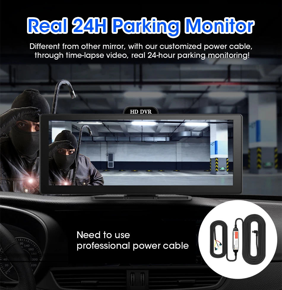 Srnubi 11.26" Portable 4K Car Dash Camera Dual Lens with IPS Touchscreen, Parking Monitor & ADAS