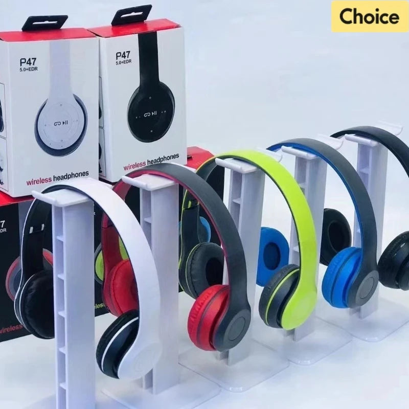P47 Wireless Gaming Headphones – Over-Ear Bluetooth Headset with Mic & Noise Cancelling