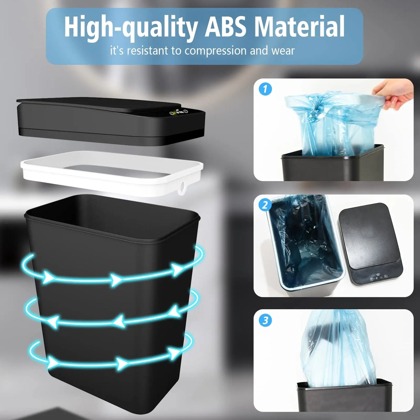 12L Smart-Style Sensor Trash Can – Space-Saving Automatic Waste Bin for Bathroom & Kitchen