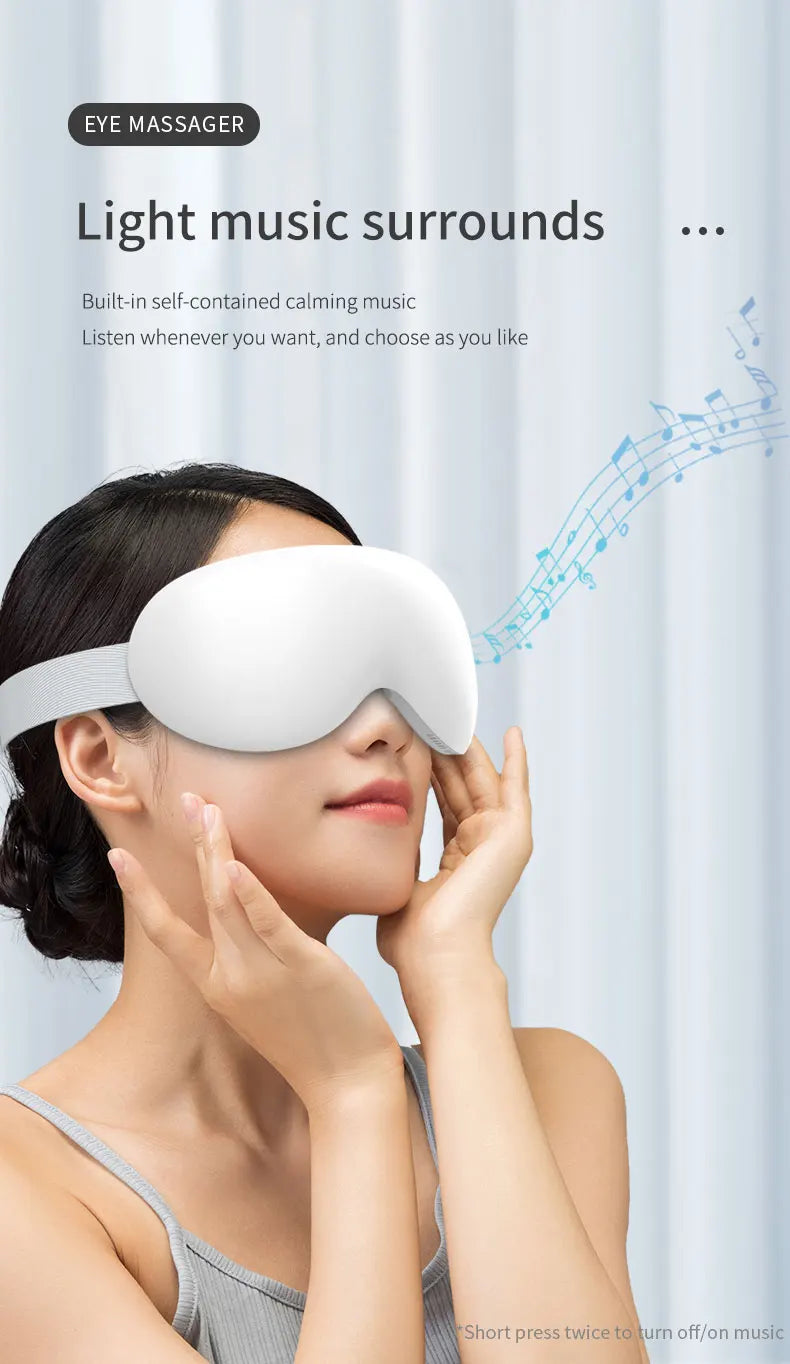 VIMYSHOW Heat & Cool Eye Massager – 12 Node Acupressure with Bluetooth Music