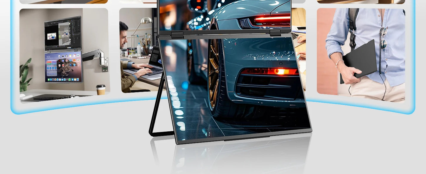 SIBOLAN 16 Inch Dual Screen Laptop Extender | 2.5K 1600P IPS | USB-C HDMI Portable Monitor