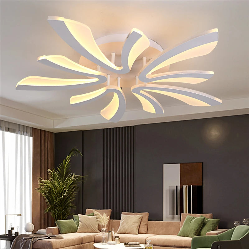 JAYGIY LIGHT Butterfly LED Ceiling Light | Dimmable Remote Control, Modern White