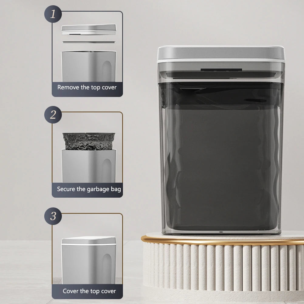 12L/14L/16L/20L/24L Touchless Smart Trash Can – Waterproof Sensor Waste Bin for Home Recycling
