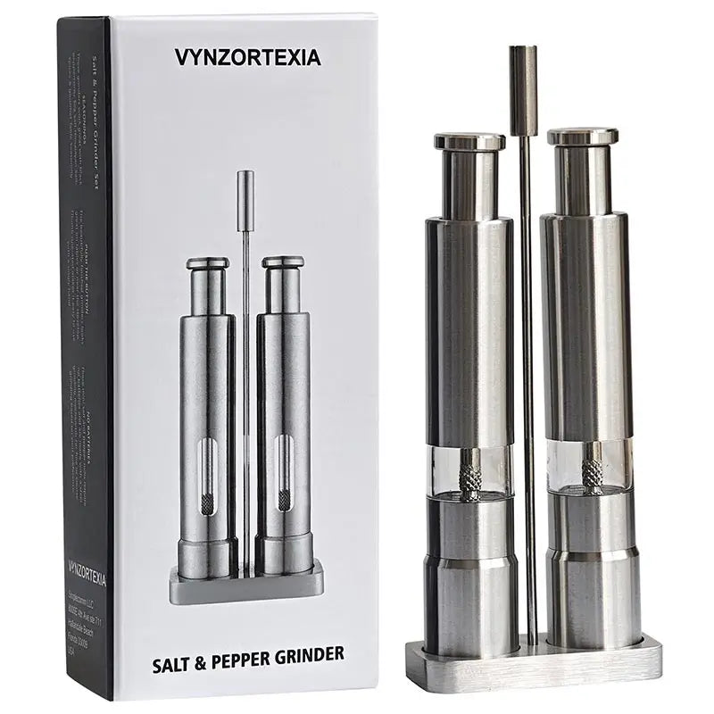 Stainless Steel Finger Salt & Pepper Grinder – Manual Thumb-Press Spice Mill (Eco-Friendly, No Battery)