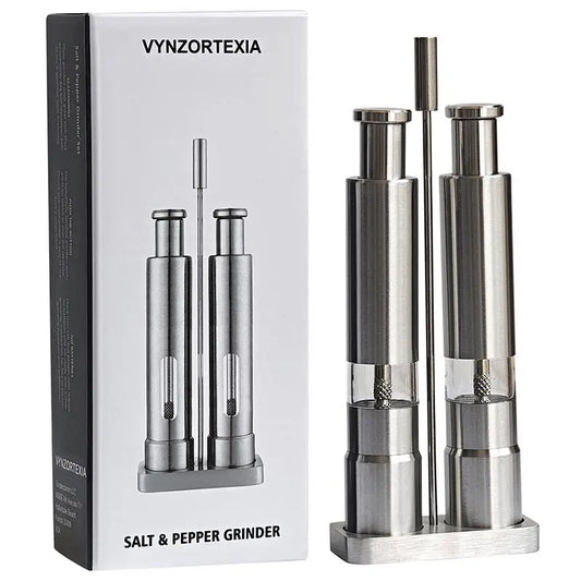 Stainless Steel Finger Salt & Pepper Grinder – Manual Thumb-Press Spice Mill (Eco-Friendly, No Battery)