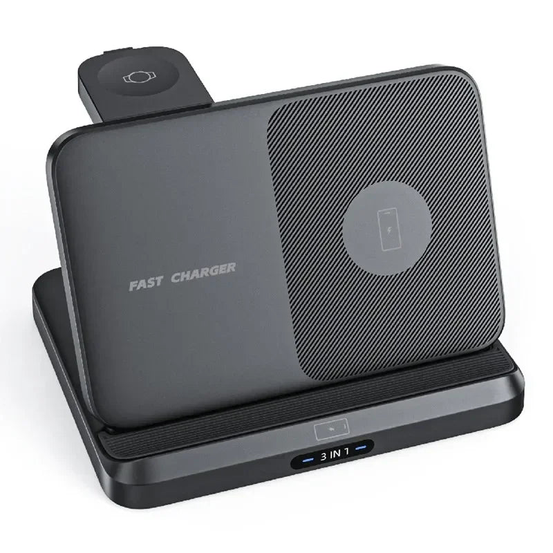 VIKEFON Foldable 3-in-1 Wireless Charger with Cooling Fan for Samsung Devices