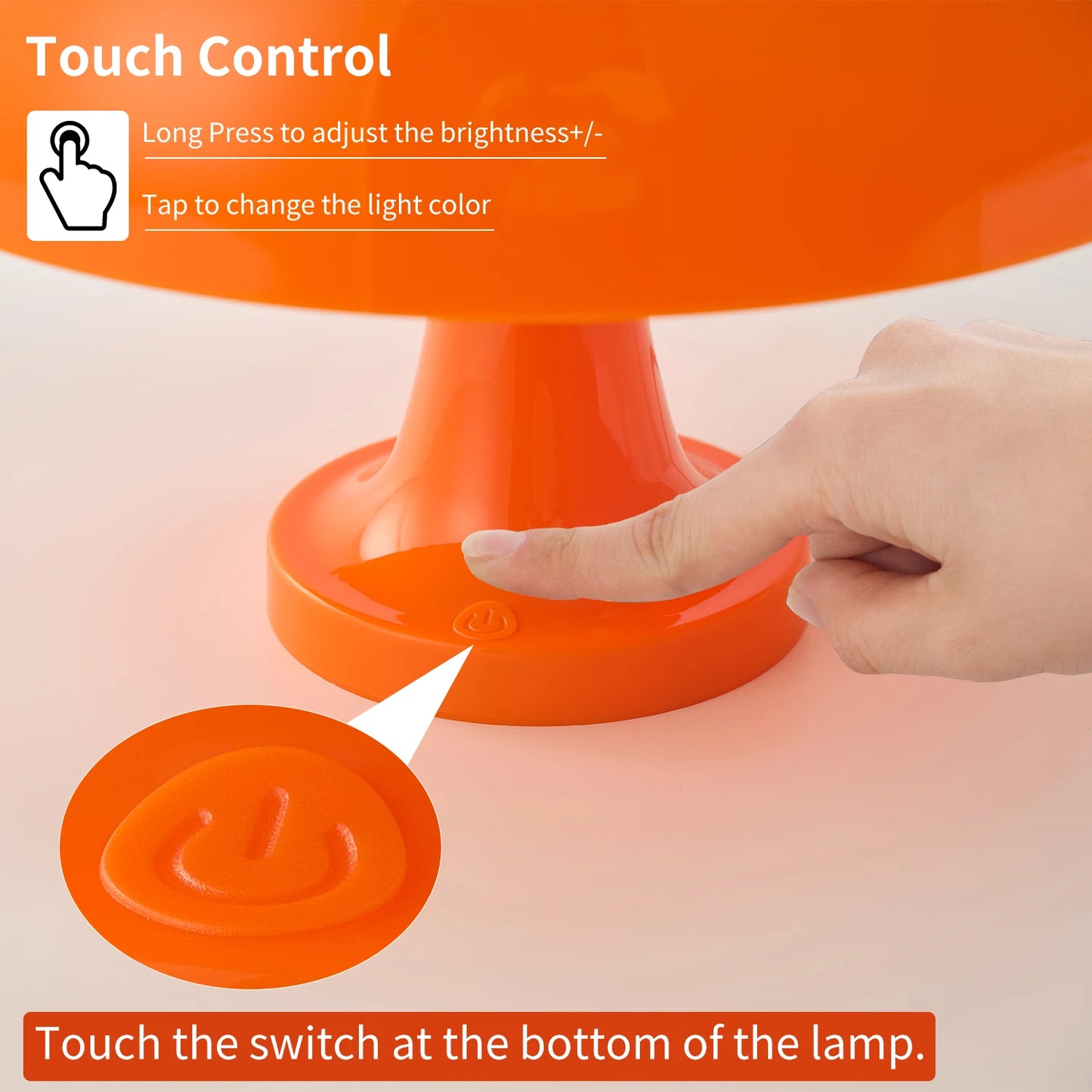 Topwinson Mushroom Night Lamp | Tri-Color Ambient Light with USB-C Charging