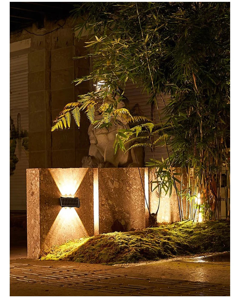 CHENBEN Solar LED Wall Light | IP65 Waterproof Outdoor Wall Lamp, Warm/RGB
