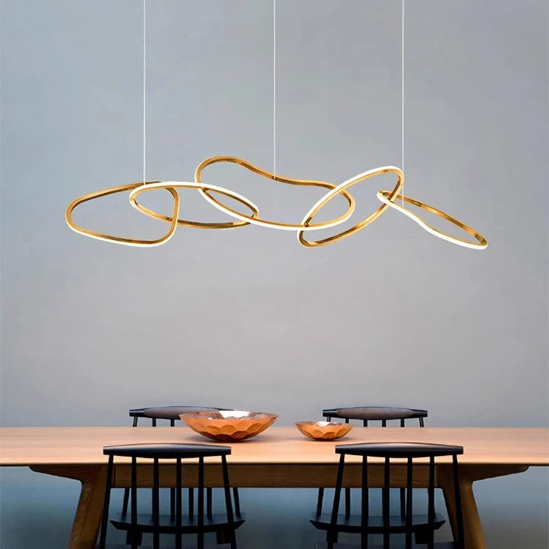 MZXFA Smart LED Pendant Light JLD0190 | Remote Dimmable, Modern Stainless Steel