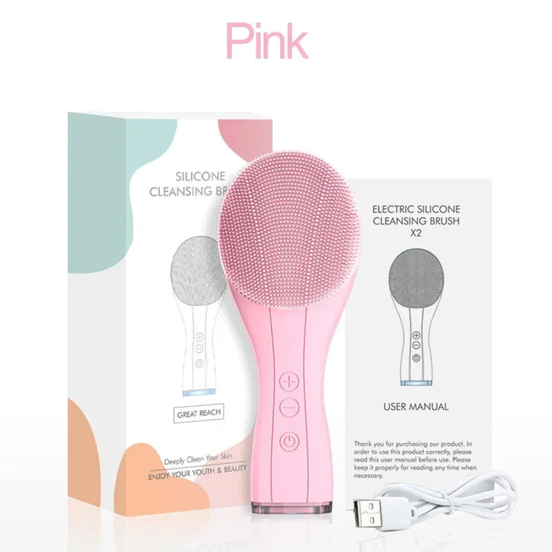 Windaily Rechargeable Silicone Facial Cleansing Brush – IPX7 Waterproof Deep Clean Vibration Tool