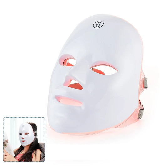 LED Facial Mask with 7-Color Skin Therapy – Anti-Aging & Glow Boosting Treatment