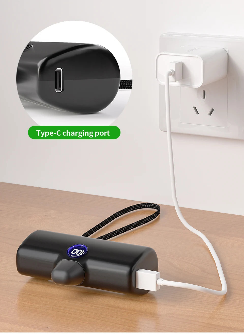 Pocket Power Bank 5000mAh – 18W PD Fast Charge for iPhone & Android