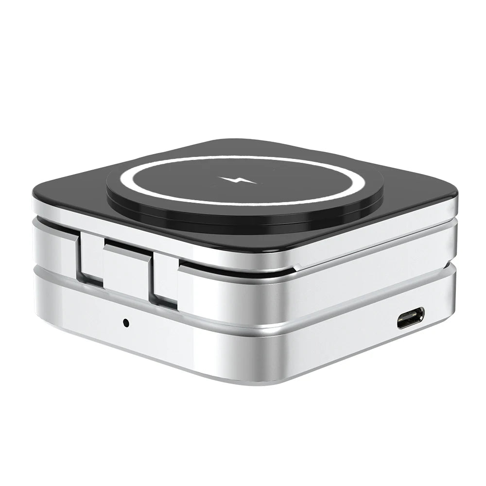 Portable 3-in-1 Magnetic Wireless Charging Station for iPhone & Samsung