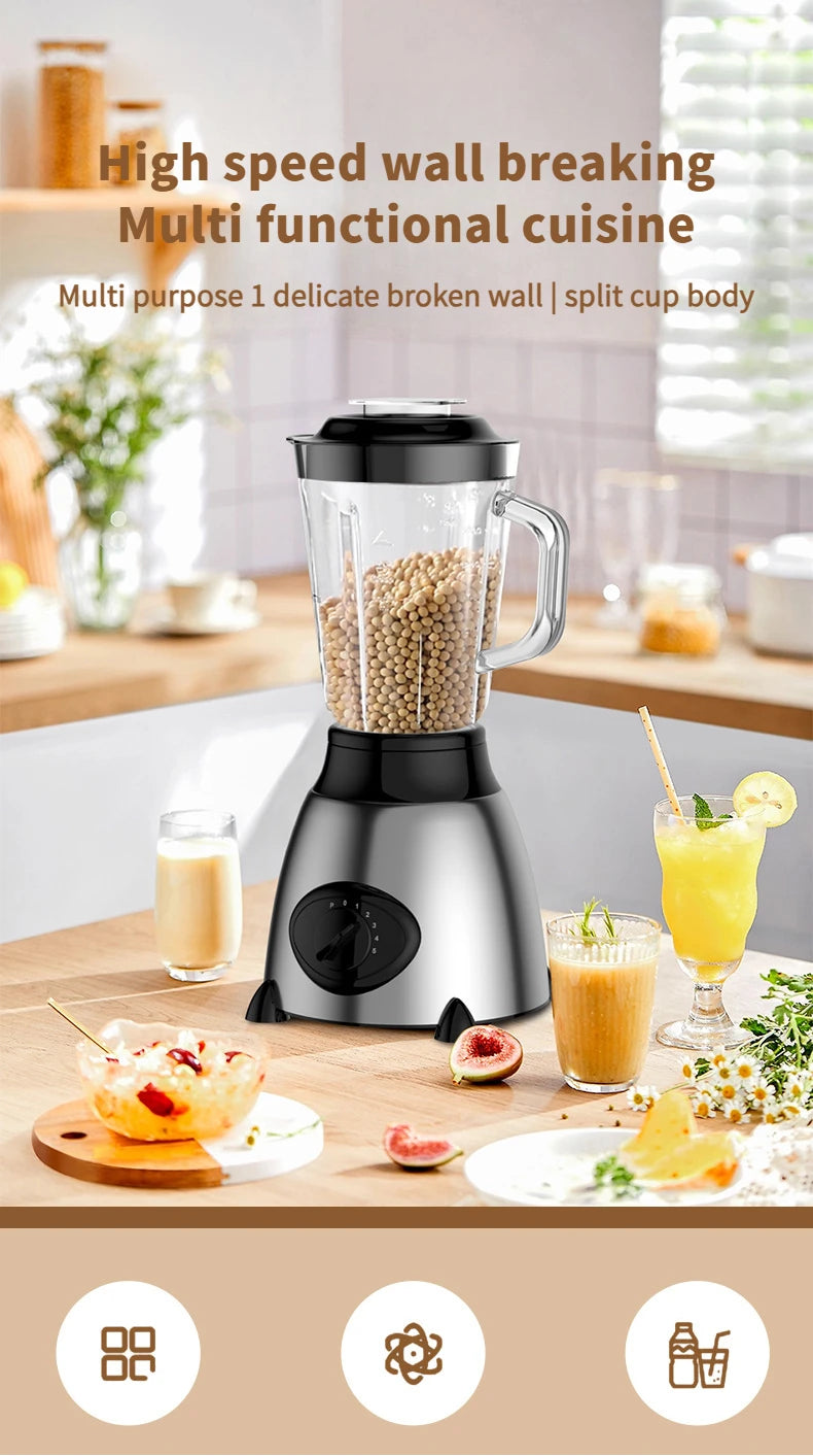 1.5L Electric Blender Juicer 850W – Multi-Function Food Processor & Smoothie Maker